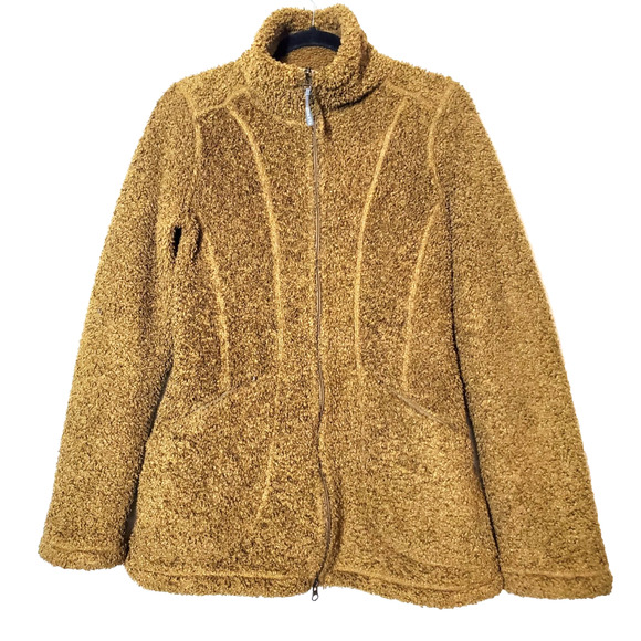 Athleta Jackets & Blazers - ATHLETA Womens Small Jacket TEDDY COAT Full Zip Fleece Comfy Pockets Brown